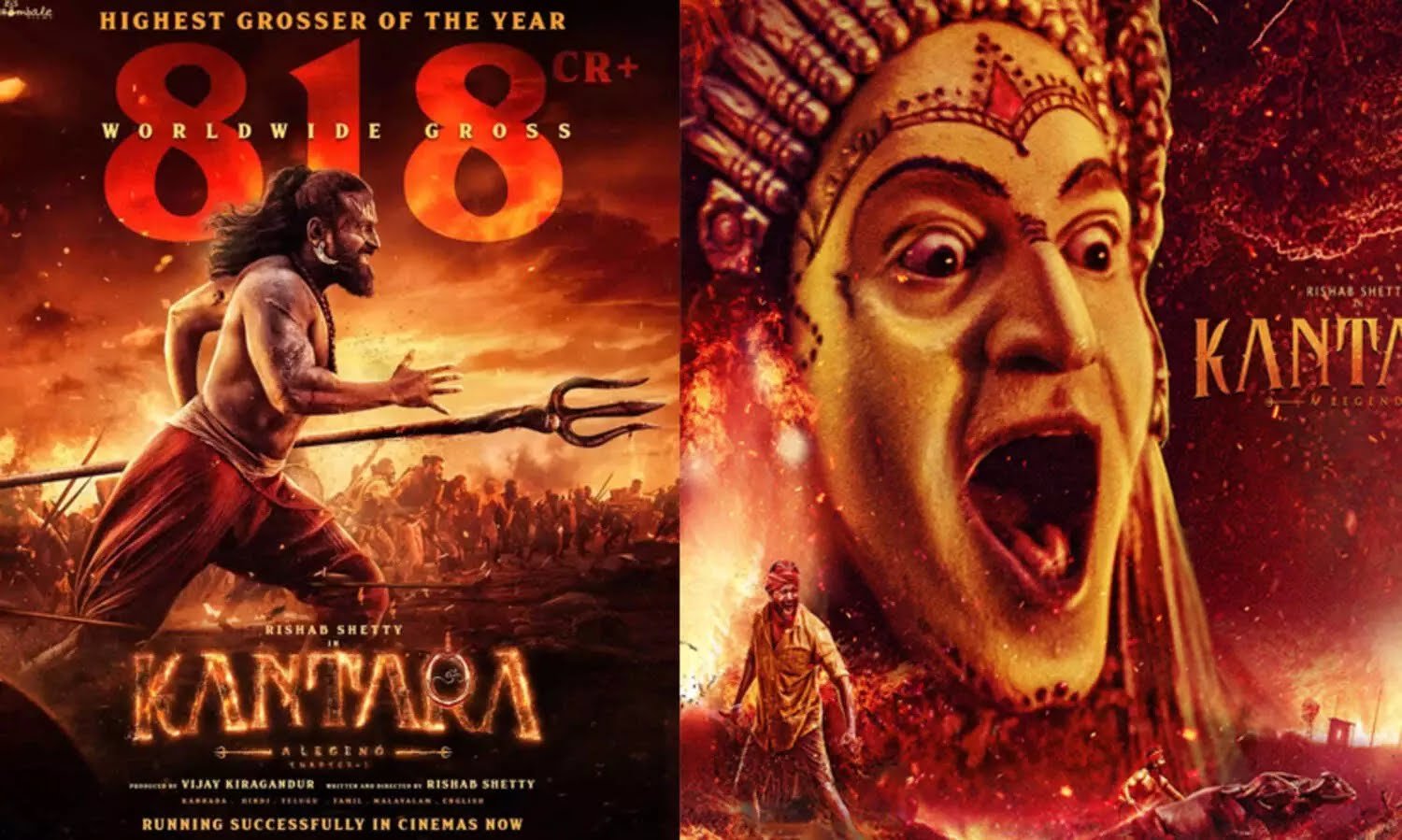 818 കോടി നേടി ‘കാന്താര: ചാപ്റ്റർ 1’ ഈ വർഷത്തെ ഏറ്റവും വലിയ ഹിറ്റ്; ‘ചാവ’യെ മറികടന്ന് ഋഷഭ് ഷെട്ടി തരംഗം തുടരുന്നു! 🚀